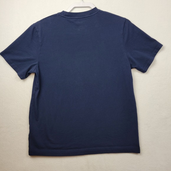 LL Bean Navy Blue Tree Star Embroidered T Shirt Mens Medium Vacationland - Picture 6 of 9